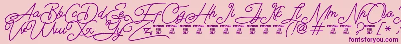 Airlangga Personal Use Only Font – Purple Fonts on Pink Background