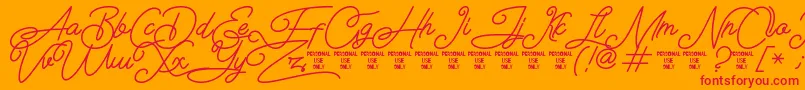 Airlangga Personal Use Only Font – Red Fonts on Orange Background