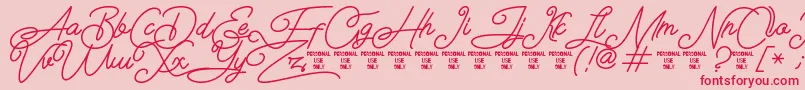 Airlangga Personal Use Only Font – Red Fonts on Pink Background