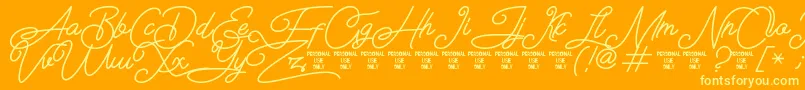 Airlangga Personal Use Only-Schriftart – Gelbe Schriften auf orangefarbenem Hintergrund