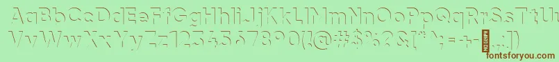 フォントairment Regular – 緑の背景に茶色のフォント
