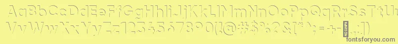 フォントairment Regular – 黄色の背景に灰色の文字