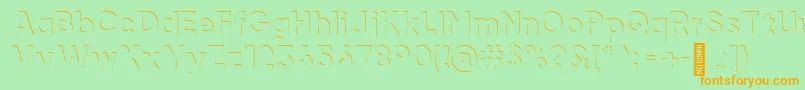 airment Regular-fontti – oranssit fontit vihreällä taustalla