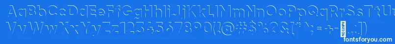 フォントairment Regular – 青い背景に白い文字