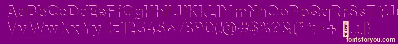 airment Regular-fontti – keltaiset fontit violetilla taustalla