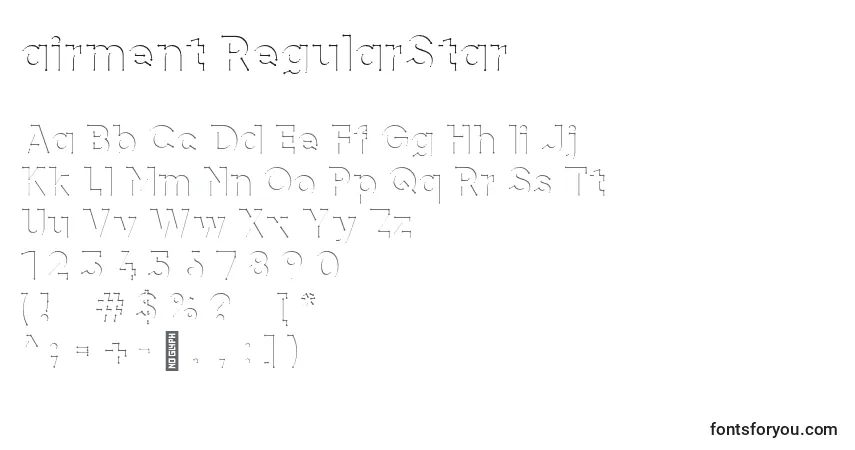 A fonte Airment RegularStar – alfabeto, números, caracteres especiais