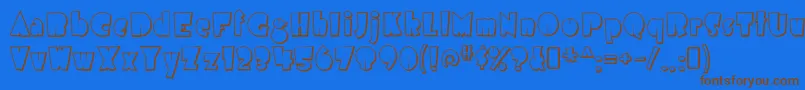 airmole shaded-Schriftart – Braune Schriften auf blauem Hintergrund