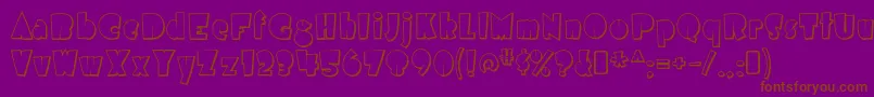 airmole shaded-Schriftart – Braune Schriften auf violettem Hintergrund