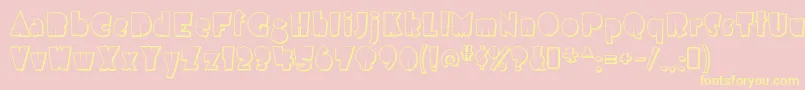 airmole shaded-Schriftart – Gelbe Schriften auf rosa Hintergrund