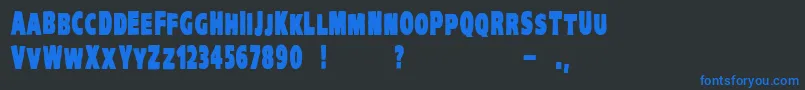 Шрифт VtcKreepykomikaoneBold – синие шрифты на чёрном фоне