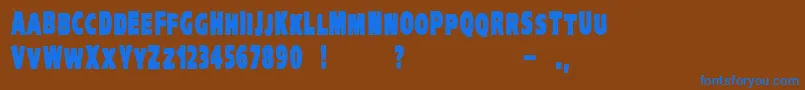 VtcKreepykomikaoneBold Font – Blue Fonts on Brown Background