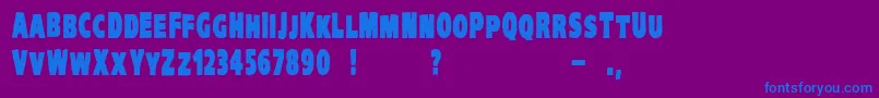 VtcKreepykomikaoneBold Font – Blue Fonts on Purple Background