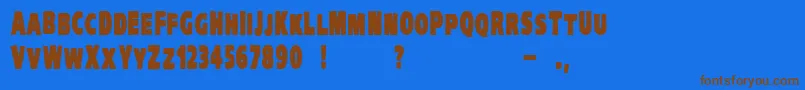 VtcKreepykomikaoneBold Font – Brown Fonts on Blue Background