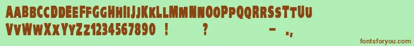 VtcKreepykomikaoneBold Font – Brown Fonts on Green Background