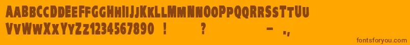 VtcKreepykomikaoneBold Font – Brown Fonts on Orange Background