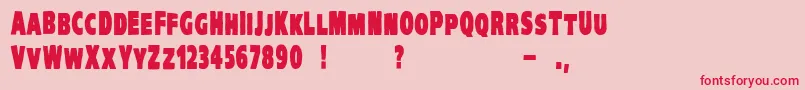 VtcKreepykomikaoneBold Font – Red Fonts on Pink Background