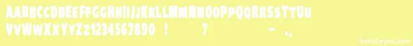 VtcKreepykomikaoneBold Font – White Fonts on Yellow Background