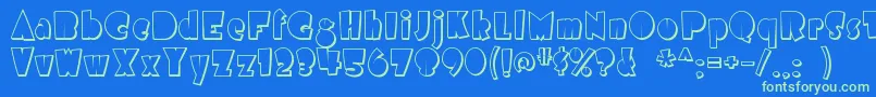 airmole shaded Font – Green Fonts on Blue Background