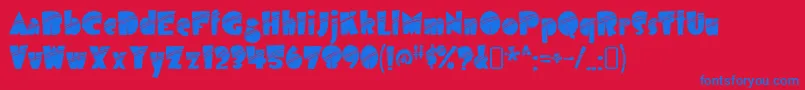 airmole stripe-Schriftart – Blaue Schriften auf rotem Hintergrund