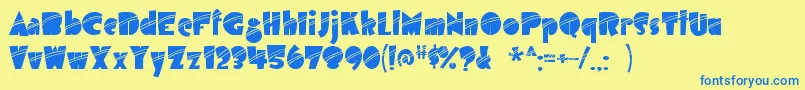 airmole stripe Font – Blue Fonts on Yellow Background