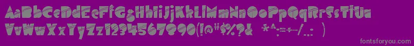 フォントairmole stripe – 紫の背景に灰色の文字