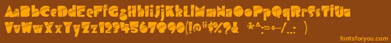airmole stripe-Schriftart – Orangefarbene Schriften auf braunem Hintergrund