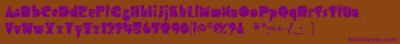 airmole stripe-Schriftart – Violette Schriften auf braunem Hintergrund