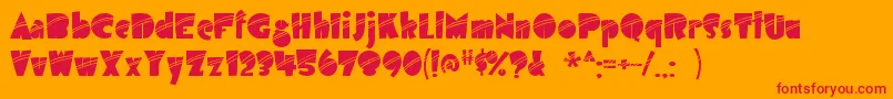 airmole stripe-Schriftart – Rote Schriften auf orangefarbenem Hintergrund