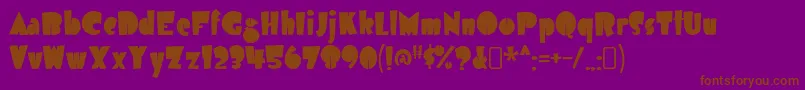 airmole-Schriftart – Braune Schriften auf violettem Hintergrund