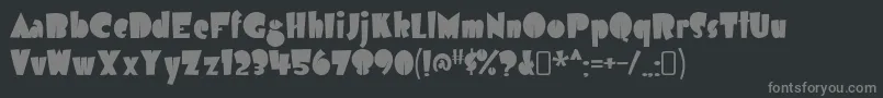 airmole-fontti – harmaat kirjasimet mustalla taustalla