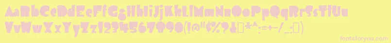 airmole-fontti – vaaleanpunaiset fontit keltaisella taustalla