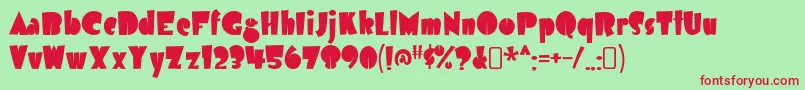 airmole-Schriftart – Rote Schriften auf grünem Hintergrund