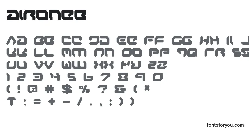 Schriftart Aironeb (118916) – Alphabet, Zahlen, spezielle Symbole