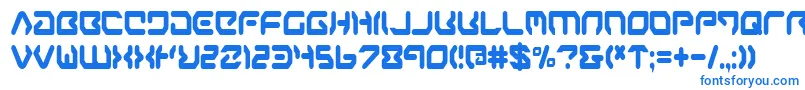 フォントaironec – 白い背景に青い文字