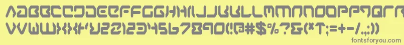 フォントaironec – 黄色の背景に灰色の文字