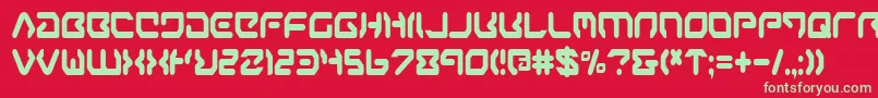 フォントaironec – 赤い背景に緑の文字