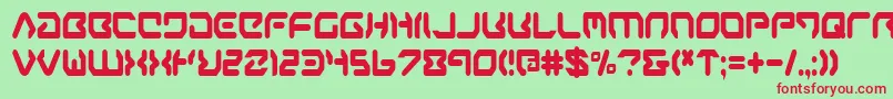 aironec-Schriftart – Rote Schriften auf grünem Hintergrund