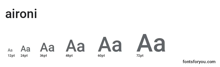 Размеры шрифта Aironi (118918)