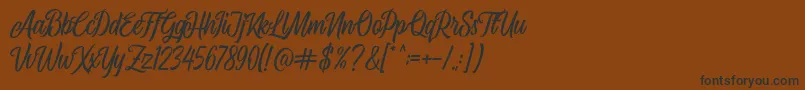 フォントAirplane Script – 黒い文字が茶色の背景にあります