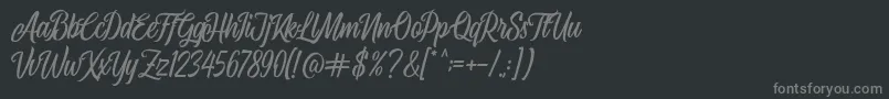 フォントAirplane Script – 黒い背景に灰色の文字