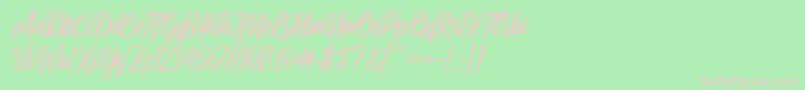 Шрифт Airplane Script – розовые шрифты на зелёном фоне