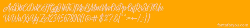 フォントAirplane Script – オレンジの背景にピンクのフォント