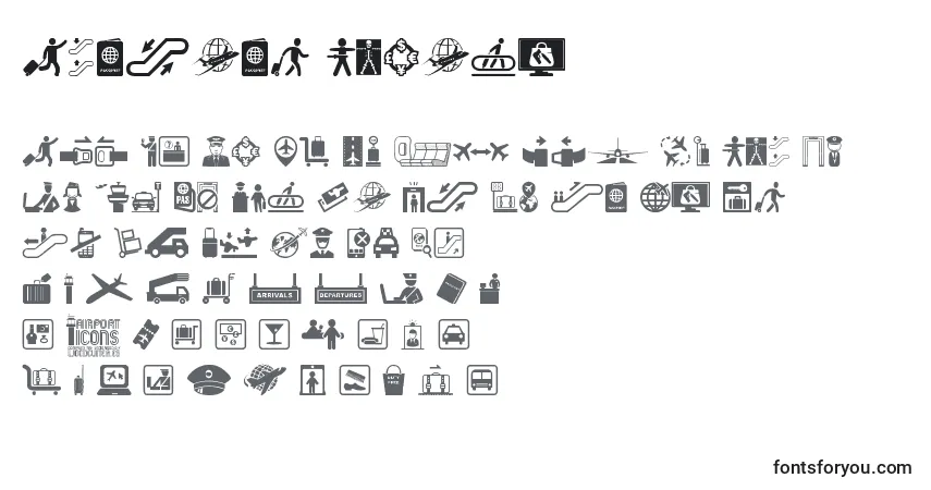 A fonte Airport Icons – alfabeto, números, caracteres especiais