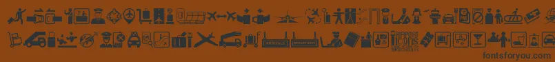 Airport Icons Font – Black Fonts on Brown Background