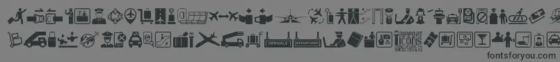 フォントAirport Icons – 黒い文字の灰色の背景