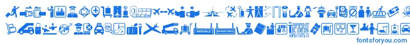 Шрифт Airport Icons – синие шрифты на белом фоне