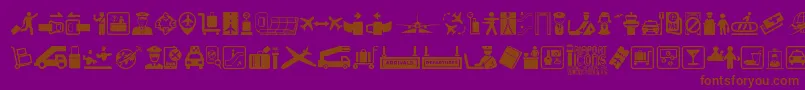 Fonte Airport Icons – fontes marrons em um fundo roxo