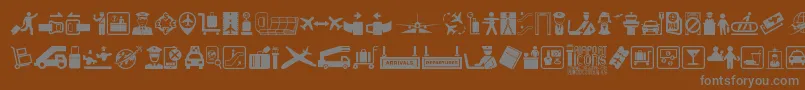 Шрифт Airport Icons – серые шрифты на коричневом фоне