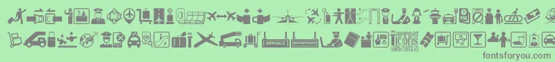 フォントAirport Icons – 緑の背景に灰色の文字