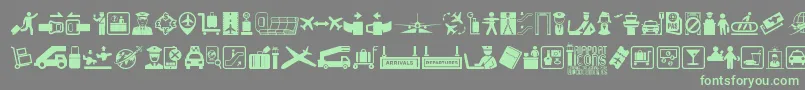 fuente Airport Icons – Fuentes Verdes Sobre Fondo Gris